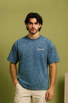 Unisex Acid Wash Oversized T-Shirt - Blue