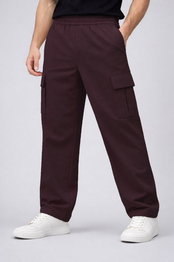 Six Pocket Cargo Trouser - Burgundy