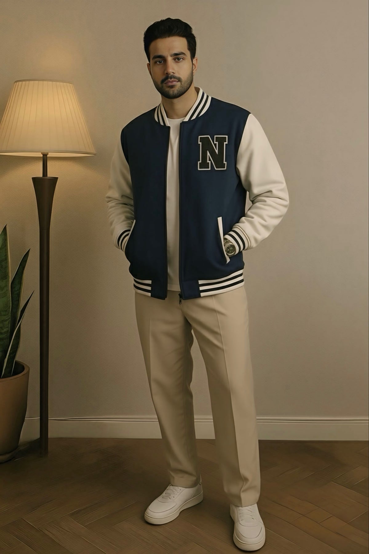 Premium Varsity Jacket - Navy Blue