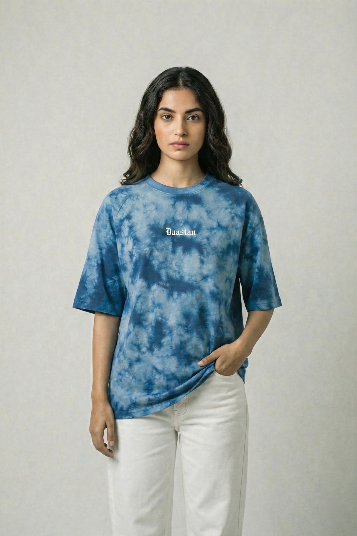 Daastan Blue Tie-Dye Oversized T-Shirt Unisex