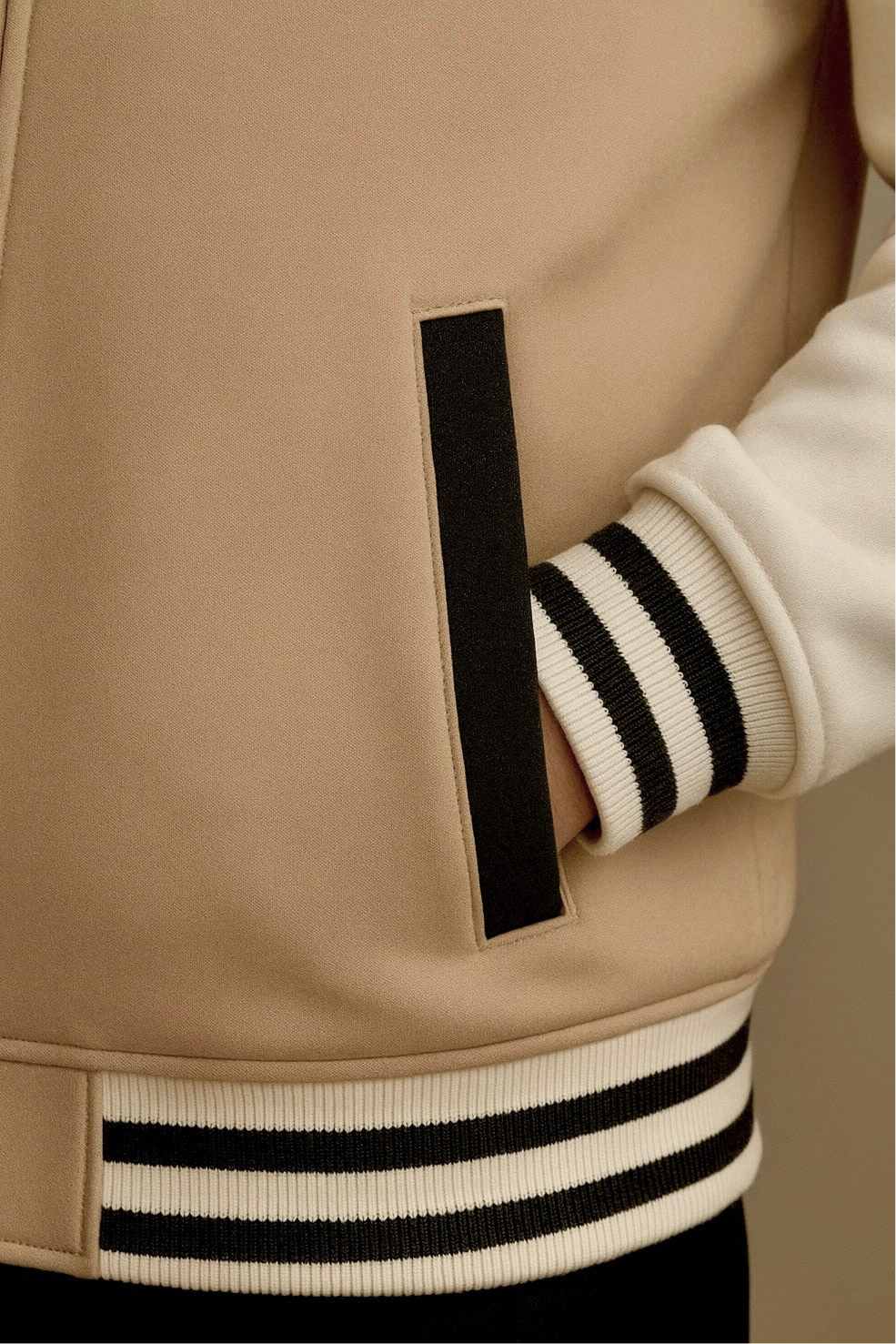 Premium Varsity Jacket - Beige