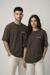 Unisex Acid Wash Oversized T-Shirt - Ash Brown