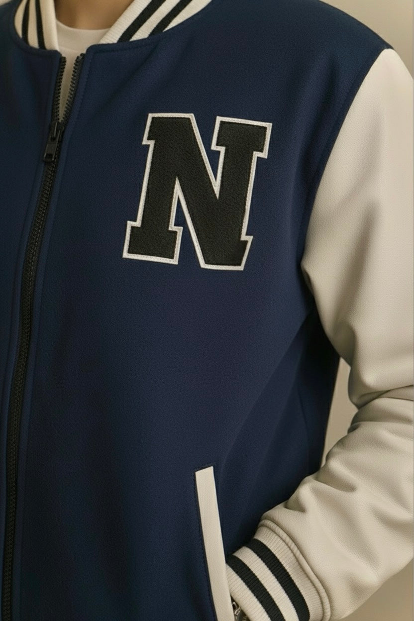 Premium Varsity Jacket - Navy Blue