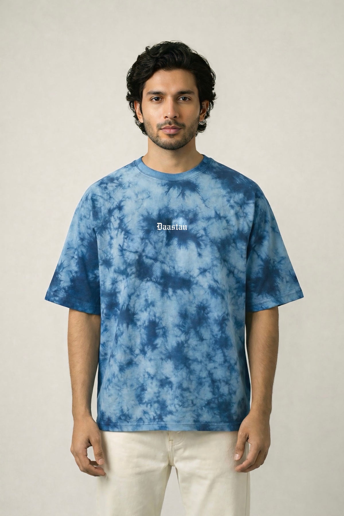 Daastan Blue Tie-Dye Oversized T-Shirt Unisex