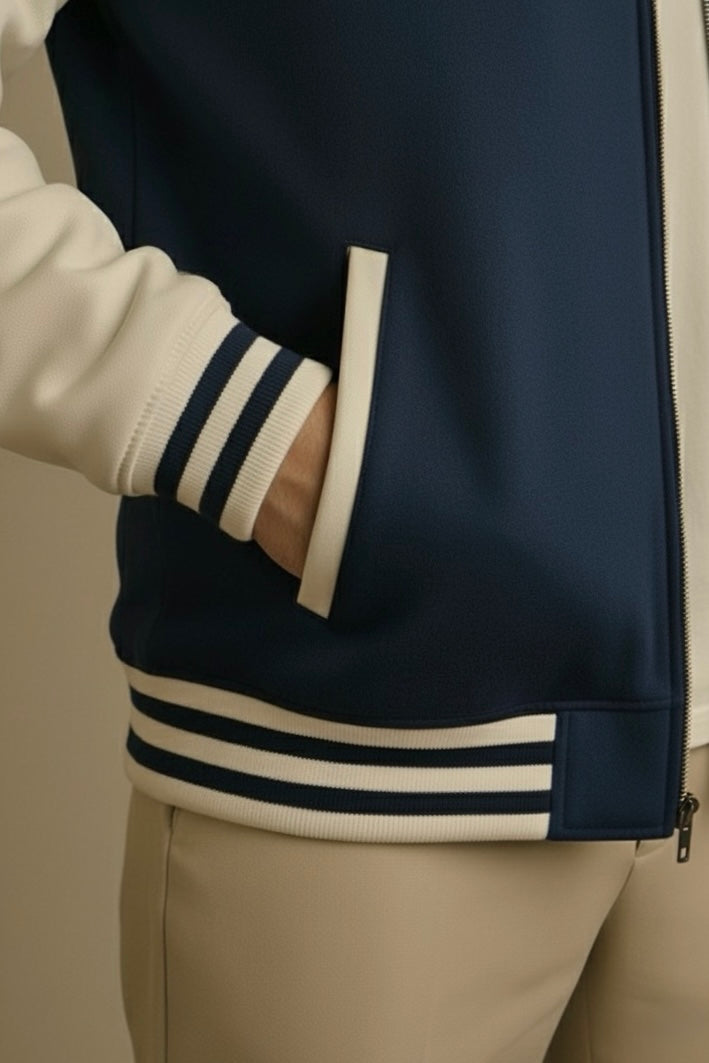 Premium Varsity Jacket - Navy Blue