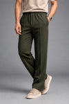 Imported Textured Straight Fit Trousers – Olive