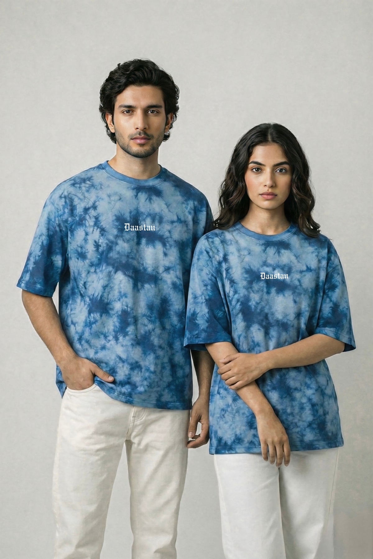Daastan Blue Tie-Dye Oversized T-Shirt Unisex