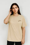 Unisex Leaf Edition Oversized T-Shirt - Beige