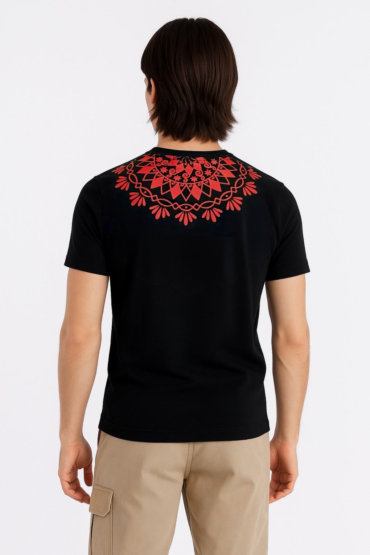 Daastan Mandala Back  Regular Fit T-Shirt - Black