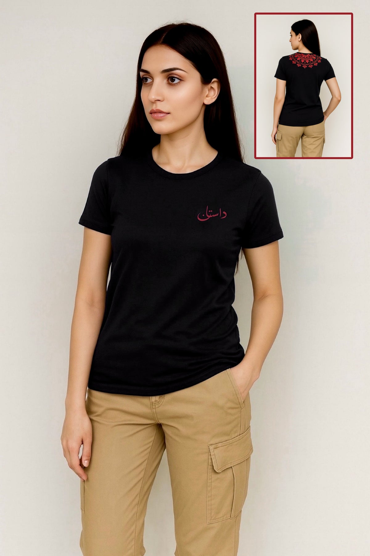 Daastan Mandala Back  Regular Fit T-Shirt - Black