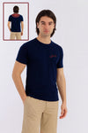 Daastan Mandala Back Regular Fit T-Shirt - Navy Blue