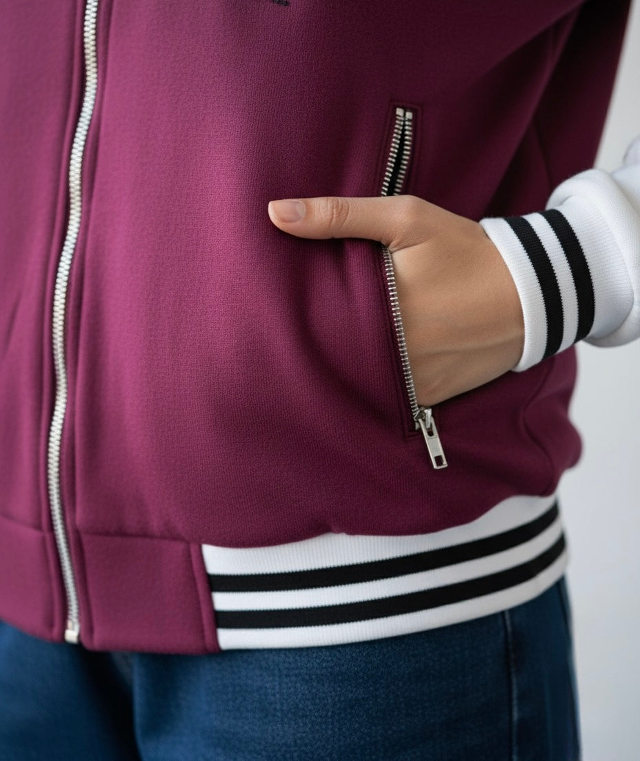 Premium Varsity Jacket - Maroon