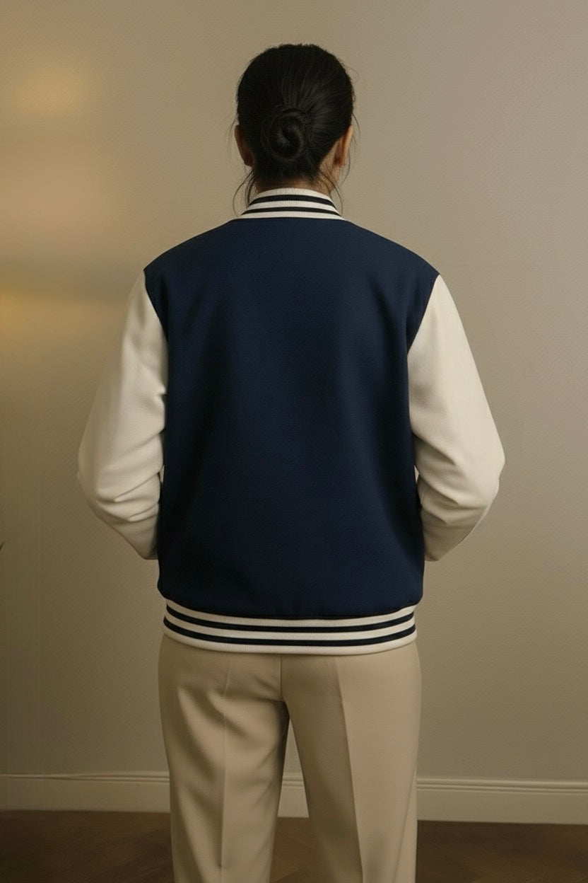 Premium Varsity Jacket - Navy Blue