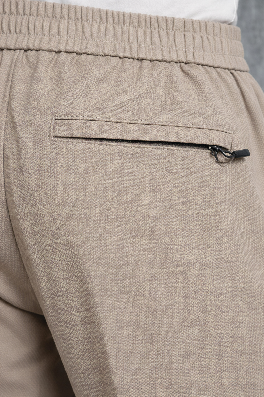 Imported Textured Straight Fit Trousers – Beige