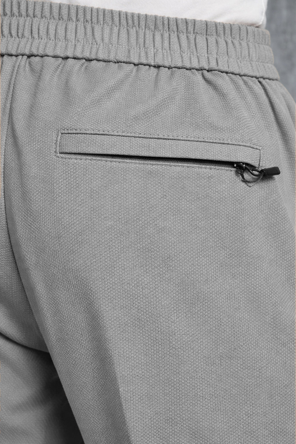 Imported Textured Straight Fit Trousers – Grey