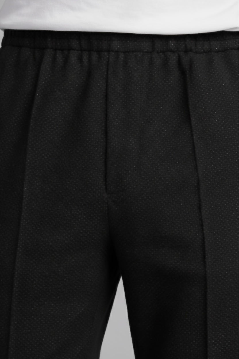 Imported Textured Straight Fit Trousers – Black