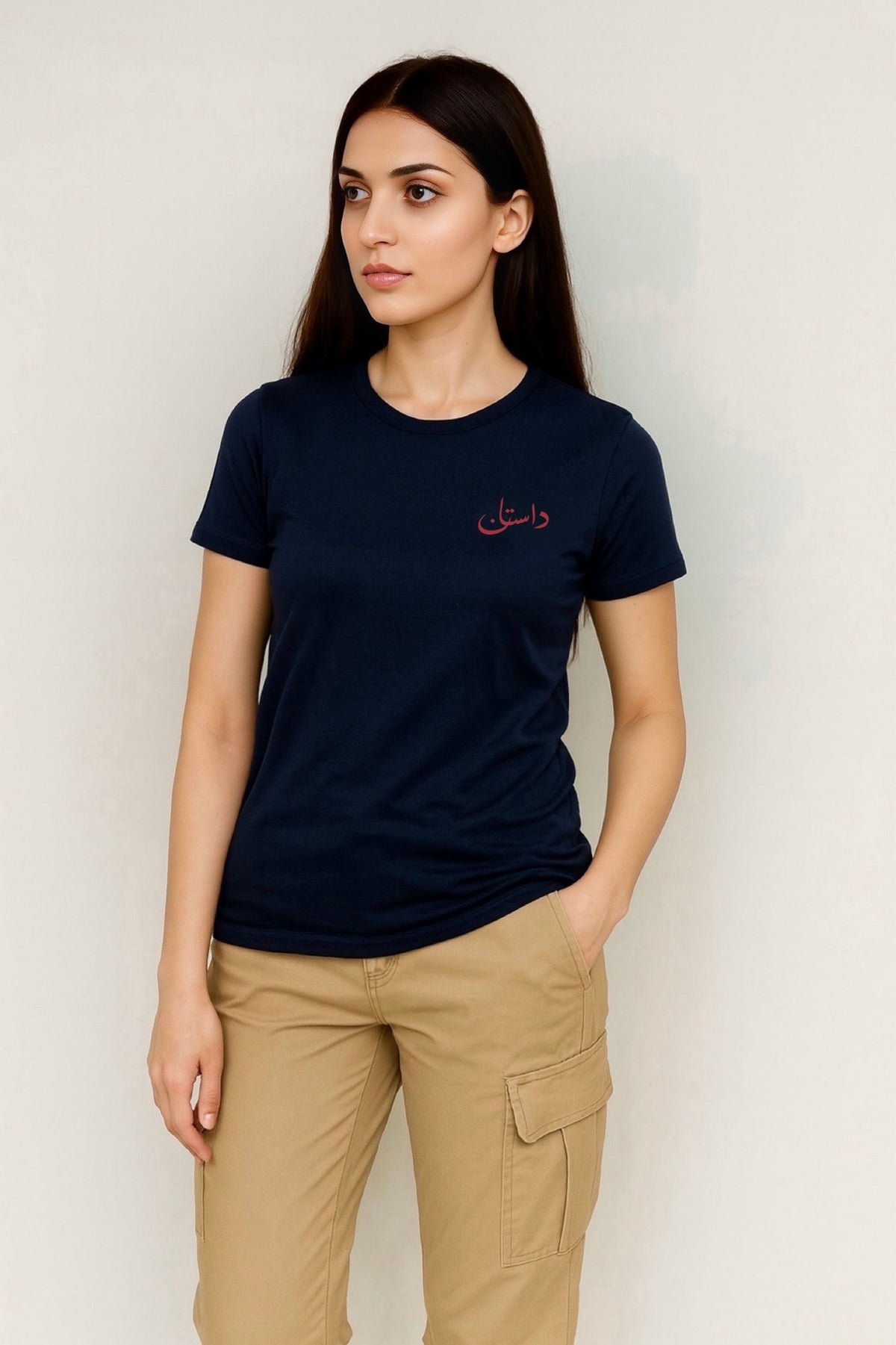 Daastan Mandala Back Regular Fit T-Shirt - Navy Blue