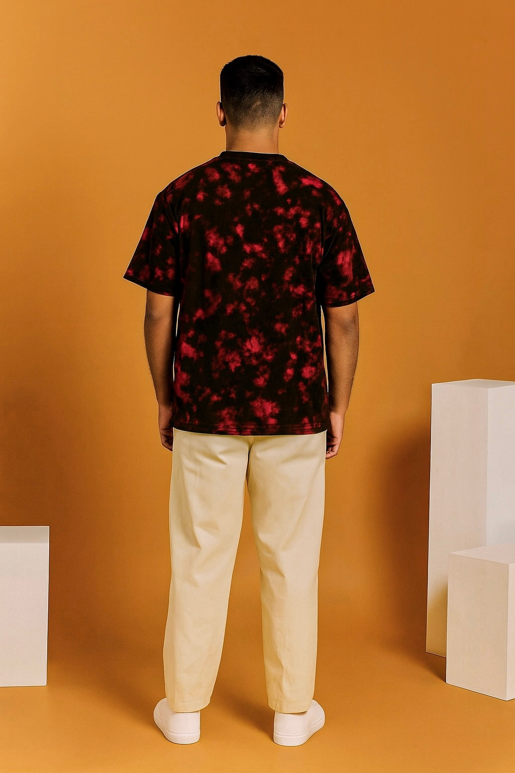 Unisex Tie and Dye Oversized T-Shirt - Red