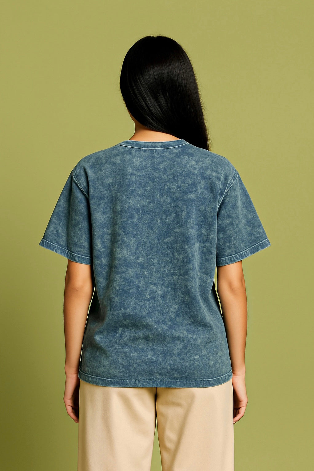 Unisex Acid Wash Oversized T-Shirt - Blue