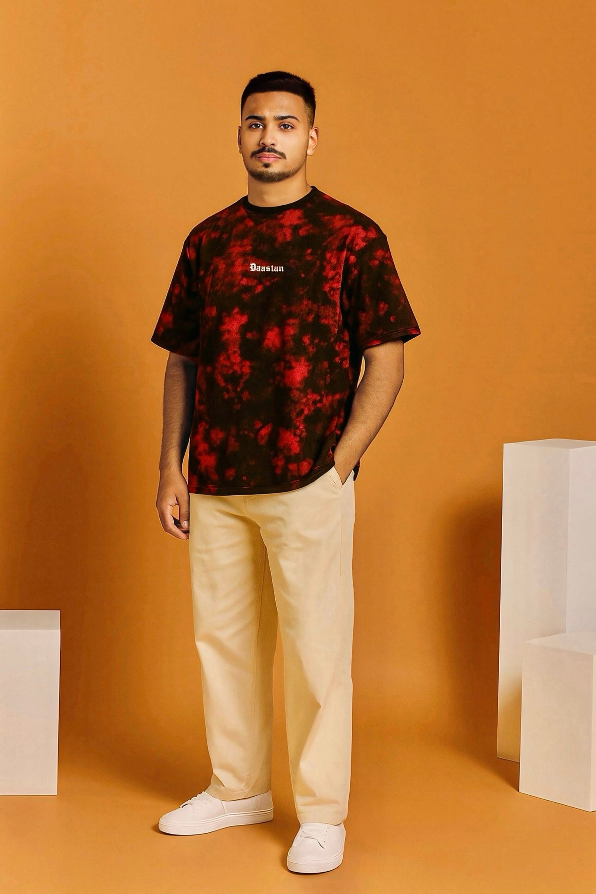Unisex Tie and Dye Oversized T-Shirt - Red